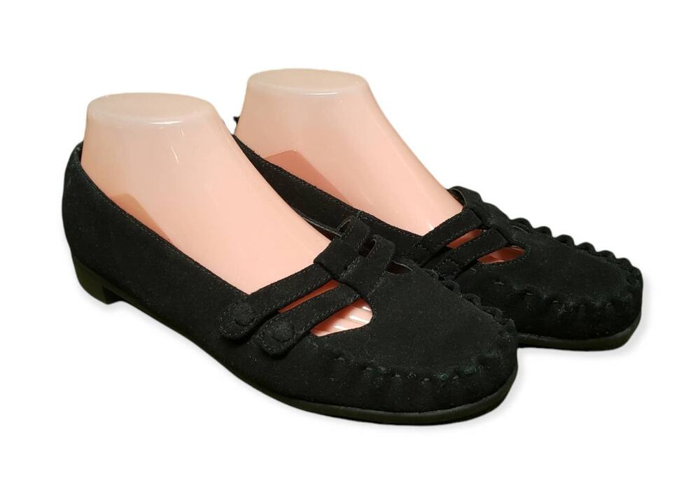 Comfort View Black Moccasin Style Slide On Comfort Dress Shoes Women's Size 8.5